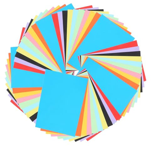 TEMPNAP 50Pcs Farbiger Karton Bastelbrett bunter Karton mehrfarbiges Papier origami papier selber machen Diagramm Papier buntes Zeichenpapier mehrfarbiges mattes Papier 200g Papier