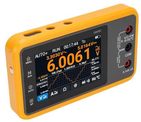 Luocute Multímetro Digital, 3,5 en Osciloscopio de Mano Multímetro Generador Prueba de Diodo Herramientas Automotrices, 4-1/2 Dígitos 10MHz de Ancho de Banda Osciloscopio Generador de