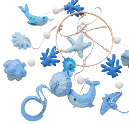 Giostrina per culla per ragazzi – Accessorio per lettino a tema oceano, ornamento da appendere per bambini, decorazione rilassante per la cameretta dei bambini, espositore musicale per culla | con des
