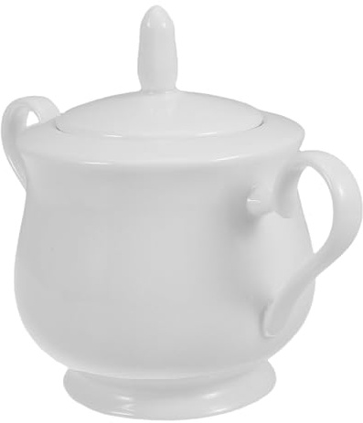 DEARMAMY Sucrier en Céramique 370 Ml Couvercle Hermétique Distributeur de Sucre Bol à Friandises Style Vintage Usage Bureau la Cuisine Salon