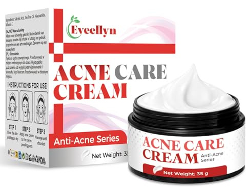 Eveellyn Acne Treatment, Spot Treatment, 35g Gentle & Effective Spot Cream for Reducing Blemishes & Breakouts, Refreshing Acne Cream for All Skin Types, Use with Daily Skincare Routine (One Size)
