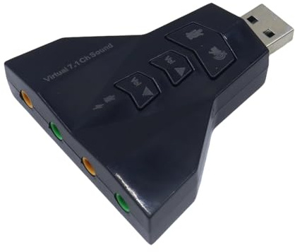 Riven Scheda audio esterna USB a 4 porte, scheda audio esterna, per Windows e Mac, per P5, P4