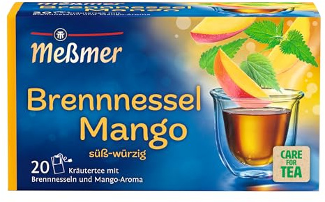 Meßmer Brennnessel-Mango | 20 Teebeutel | Vegan | Glutenfrei | Laktosefrei