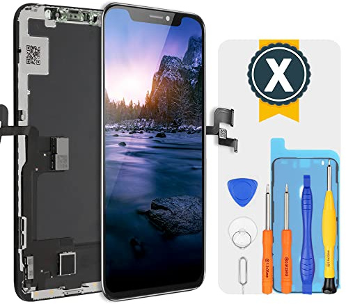 Bokman OLED Pantalla para iPhone X, Táctil OLED Reemplazo con Herramientas de Reparación(Negro)