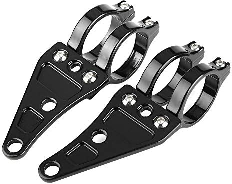 【2 pièces】 support de montage de phare, moto 35mm-41mm support de montage de phare noir pinces de lampe de tête support fourche