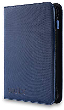 Vault X Raccoglitore per Carte da Collezione a 4 Tasche con Cerniera, 160 Carte, Materiale Exo-Tec per Album, 20 Pagine a Caricamento Laterale, TCG (Blu)