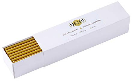 Danilovo Bienenwachs Kerzen 30 Stück (Gelb) - Orthodoxe Kerzen für Gebet Tischdeko - Ungiftig, Ruß - Tropffrei, Lang, Nachhaltige Produkte (Höhe 20,5 cm)