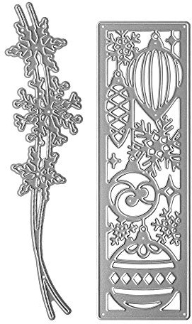 Metal Christmas Element Lantern Square Frame Cutting Dies,Three Snowflake Border Die Cuts Embossing Stencils Template Mould for Card Scrapbooking and DIY Craft Album Paper Card Decor