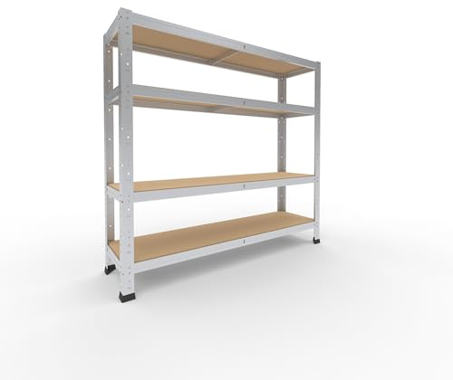 shelfplaza Home 100x110x30cm Schwerlastregal verzinkt mit 4 Böden x 175kg | Kellerregal · Lagerregal · Metallregal · Regale für Kellerraum · Steckregal · Abstellraum Regal