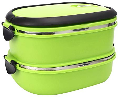 Thermo-Lunchbox, isoliert, aus Edelstahl, Lunchbox für Picknick im Freien (zwei Ebenen)