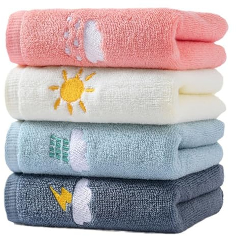 LRUUIDDE Bathroom Hand Towels Set of 4,Soft Hand Towel Soft Cotton Towel Highly Absorbent Hand Towel, Hand Towels for Bath,Kitchen, Face, Gym and Spa, Size 14 x 29(Pink/Gray/Green/White)