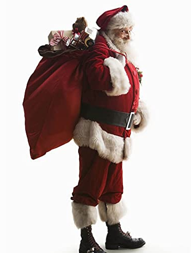 STTTBD Disfraz Papá Noel Navidad con Barbas Traje Papá Noel para Hombres Adultos Deluxe 11PCS Conjunto Completo De Traje De Papá Noel De Lujo Halloween Cosplay Terciopelo Premium A,L