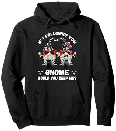 Funny Garden Gnomes Biker Pun For Gardener Or Chopper Biker Pullover Hoodie