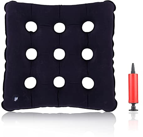 TDCQ Coussin Gonflable en Anneau,Coussin d Assise Gonflable, Coussin Rond Gonflable,Hémorroïdes Coussin,Donut Coussin (9 Trous)