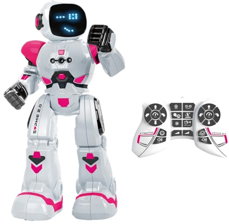 Xtrem Bots – Robbie | Programmerbar robot för barn, 50 rörelser | Blå | Leksak för pojkar från 6 år (Sophie)