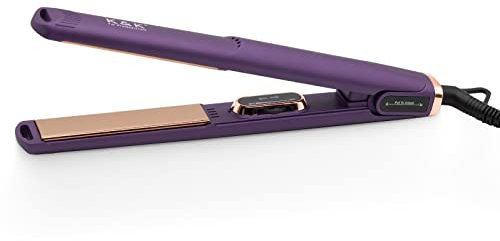 K&K Titanium Hair Straighteners, Professional Design 2 in 1 Straightener and Curler, 1 Inch 150-230°C Adjustable Temperature Dual Voltage UK Plug Dual Voltage Flat Iron UK Plug