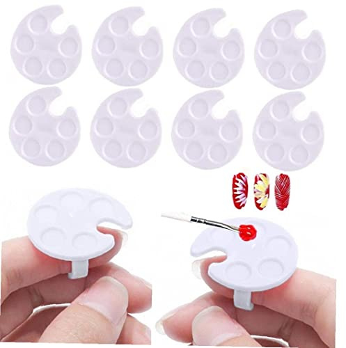 10pcs Palette d'art Nail Anneaux De Doigt Mini Palette De Couleurs en Plastique Cosmétique De Mixage Palette