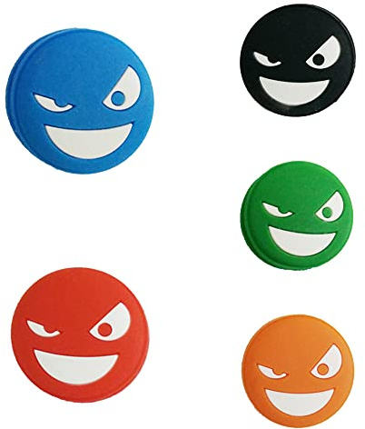 5 Stück Smile Face Stoßdämpfer Tennisschläger Vibrationsdämpfer Silikon Tennissaiten Stoßdämpfung für Racquetball Tennisspieler
