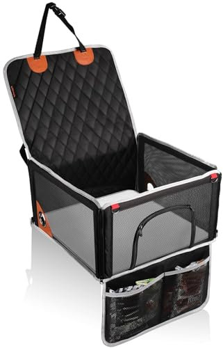Extra Hunde Autositz für Kleine Mittlere Hunde,Hundeautositz für Rück- und Vordersitz Komfortabel Atmungsaktiv Faltbar Hundesitz Auto Hochwertiger Auto Hundesitz für kleine bis mittlere