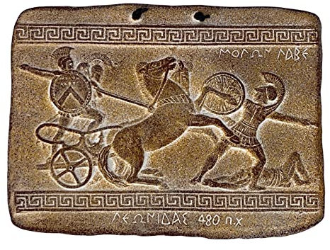 Leonidas in Thermopylae Battle Antike griechische Keramikfliesen Wandrelief Dekor