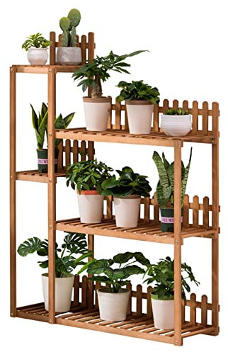 AFLCIO Pflanzenständer Regal Mehrstufiger Blumenständer, Holzleiter Dekorationsregal Blumentopfhalter Regale, Garten-Pflanzgefäß-Aufbewahrungs-Organizer