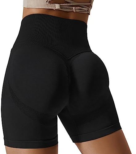Zhiaek Short Sport Femme Push Up Short Legging Femme Taille Haute Pantalons Yoga ete pour Fitness Gym Tennis