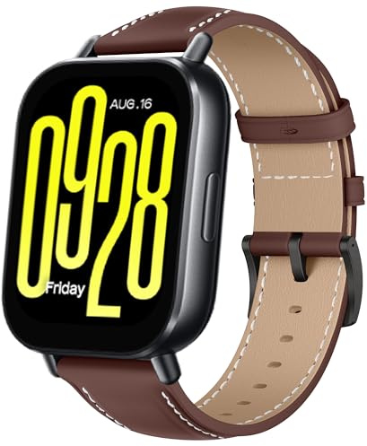 KoGiio Leder Armband 22mm für Xiaomi Watch - Ersatz Weich Uhrenarmbänder - Rotbraun