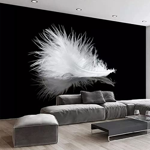 Papel Pintado Pared 3D Papel Tapiz Pluma Blanca Fotomurales 3D Tv Fondo Pared Moderno Dormitorio Murales
