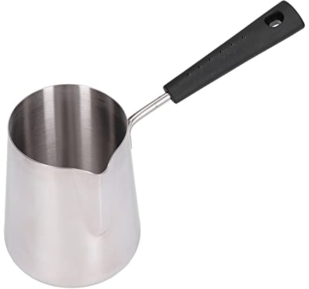Cafetière Turque, 4,5 X 3,6 X 3,6 Pouces Pot de café Turc Efficace Sécurité 600 ML en Acier Inoxydable Brillante Récipient Résistant aux Hautes Températures Récipient