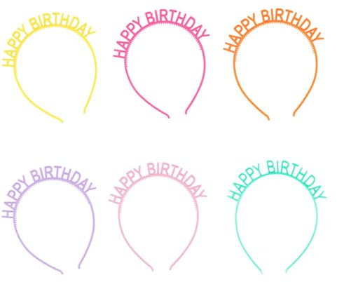 Zasvec Geburtstag Haarband 6 Stück Geburtstag Kronen Geburtstag Stirnband Geburtstagsstirnband Geburtstagskrone Tiara Geburtstagsfeier Dekorationen Geburtstag Tiara Kopfbedeckung Zubehör