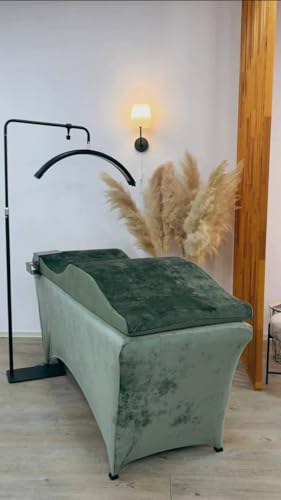 Untitled Wave Matratze (Curved Topper) mit Memory Foam, Liegenbezug, Set 190x70 cm für Kosmetikliege, Massageliege, für Wimpernverlängerungen, PMU - olivgrün