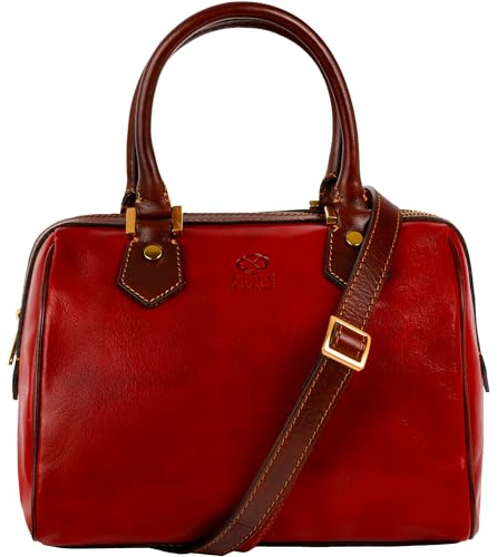 Time Resistance Kleine Handtasche Damen - Schultertasche aus Leder - Tragetasche - Made in Italy - Portemonnaie - Tasche für Damen