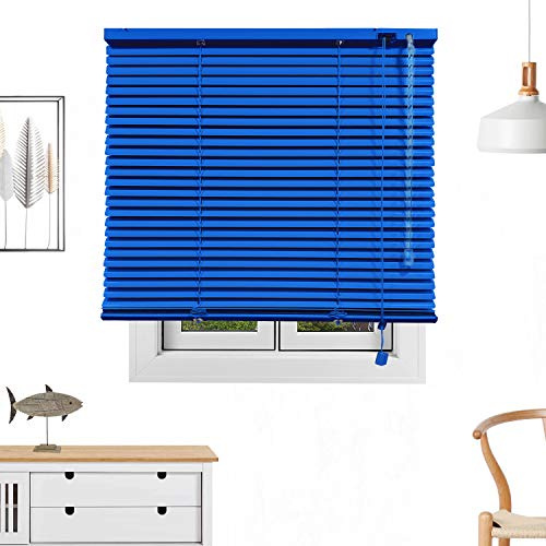 Persiana Veneciana de Aluminio/Calidad Tiendas/instalación Universal a Pared o Techo. Se lo ajustamos a su Medida Ancho x Alto. Color: Azul. Medidas: 40cm x 60cm