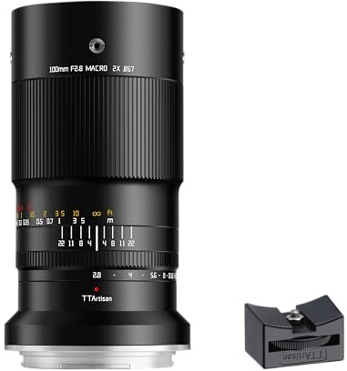 TTArtisan Objectif Macro 2X 100 mm F2.8 avec Monture Griffe Compatible avec Monture Fujifilm GFX - Noir