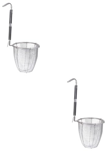 FIXOSHEE 2St Nudelkochkorb Sieb Nudeln Nudelabtropfgestell Körbe Schüssel Baskey Mini kitchen filter pasta strainer Nudelkorb für die Spülmaschine Nudelsieb-Set Nudelsiebe Handsieb hölzern