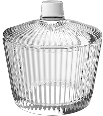Pullmer Sucrier rond en verre avec couvercle - 210 ml (sucrier Selena)
