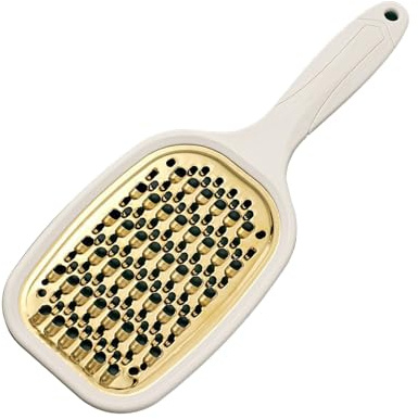 Cheese Grater Handheld, Flat Coarse Stainless Steel Graters Food Grater Multi Purpose Stainless Steel Vegetable Shredder for Potato Carrot Home Kitchen (White Handle)