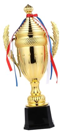 Mipcase Coppa Premio Dorata in Plastica con Coperchio, Coppa in Plastica per Competizioni Sportive e Feste, Premio D’Oro per Ragazzo Ragazza e Adulti, Coppe Vincenti Resistenti e Durature