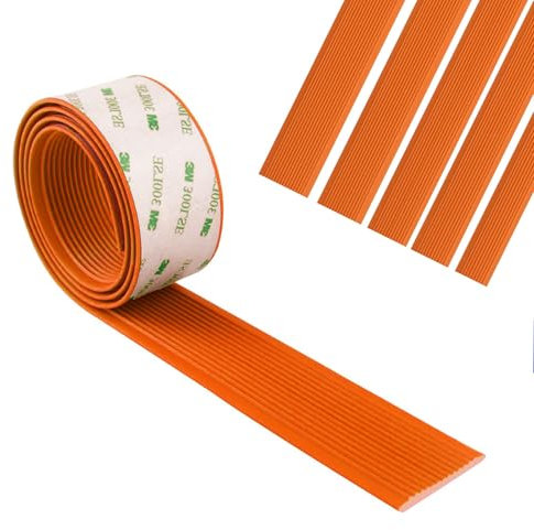Treppenkantenprofil aus rutschfestem Vinyl mit selbstklebenden Kantenschutz wasserdichte Treppe Treppen Treppen Treppenkantenprofil für Außen- und Innentreppen (Orangefarbenes Brett 10cm)