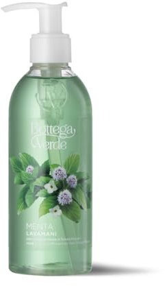 Bottega Verde - Menta, Lavamani, 250 ml, con Estratti di Menta Piperita e Basilico, Detergente e Rinfrescante, Formula Delicata, Ideale per Lavaggi Frequenti, per Tutti i Tipi di Pelle