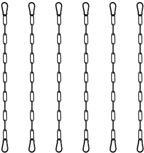LOPYXBR 6 Stück Metallkette mit Karabiner 4mm, 50cm Metall Kette Zum Aufhängen, Hängesessel Kette Verstellbar Metallkette für Hängematte, Hängestuhl, Sandsack, Blumentöpfe