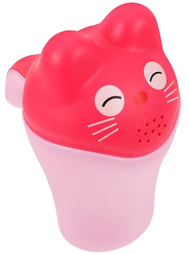 BESPORTBLE Haarwaschbecher für Kinder mit Griff Leichter Rosa Shampoo Spülbecher aus Pp Niedlicher Cartoon Stil zum Duschen und Baden für Babys