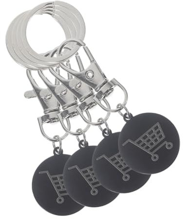 HOMSFOU 4 Piezas Llavero De Carrito De Supermercado Fichas De Metal Unidades Llavero Para Carrito y Uso Diario Supermercados