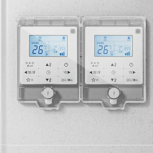 Safety Socket Protection Cover With Lock For Central Air Conditioning Panel Waterproof Box Easy Installation 128X94x25mm White(Transparent white)