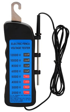 Electric Fence Voltage Tester, 12KV Fence Tester 8 Neon Indicator Lights/Fence Tester for Farms Fault Finder Portable Testing Tool