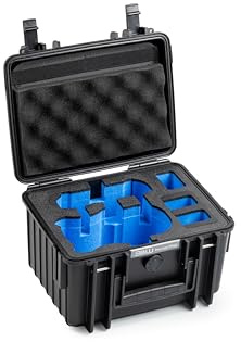B&W International Maleta de Transporte Exterior 2000 (PP.66) Negro – para dji Mini 5 Pro – Impermeable (IP67), Resistente al Polvo, a Prueba de Golpes, Extremadamente Resistente