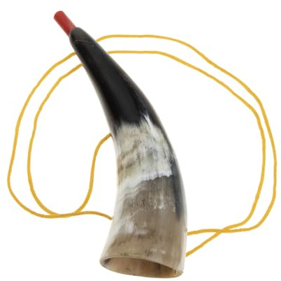 TOBBOMEY Corno Giocattolo a Forma di Tromba Vichingo in Corno di Bue Piccolo e Portatile Tromba per per Feste e Attività All’Aperto Colore Casuale Colore Casuale