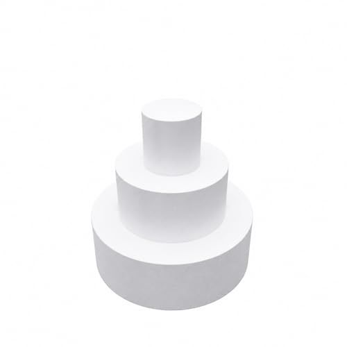 Torta 3 Piani in Polistirolo Diametri 10-20-30 cm Alti 10 cm Forma Tonda | Per Cake Design, Dummy Cake, Base per Torte Finte, Torte Scenografiche