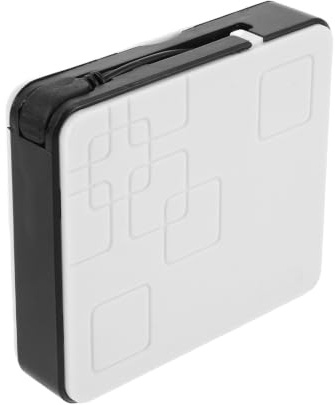 Artibetter Caja de alimentación de emergencia universal de 6 V, soporte externo para pilas AA para cajas fuertes con teclado digital y enchufe redondo, 7 × 6 × 1,7 cm, tapa white.