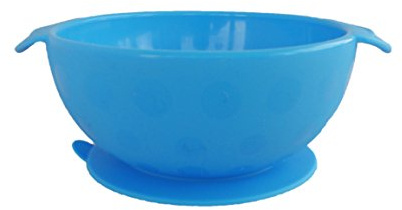Nuby ID5488BLUE Saugfähige Esslernschale aus Silikon, Blau, 300ml